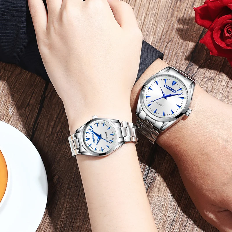 Couple Watches Pair Men And Women Stainless Steel Fashion Dress Lady Man Quartz Wristwatches Gifts Casual Quartz Watch Men Women