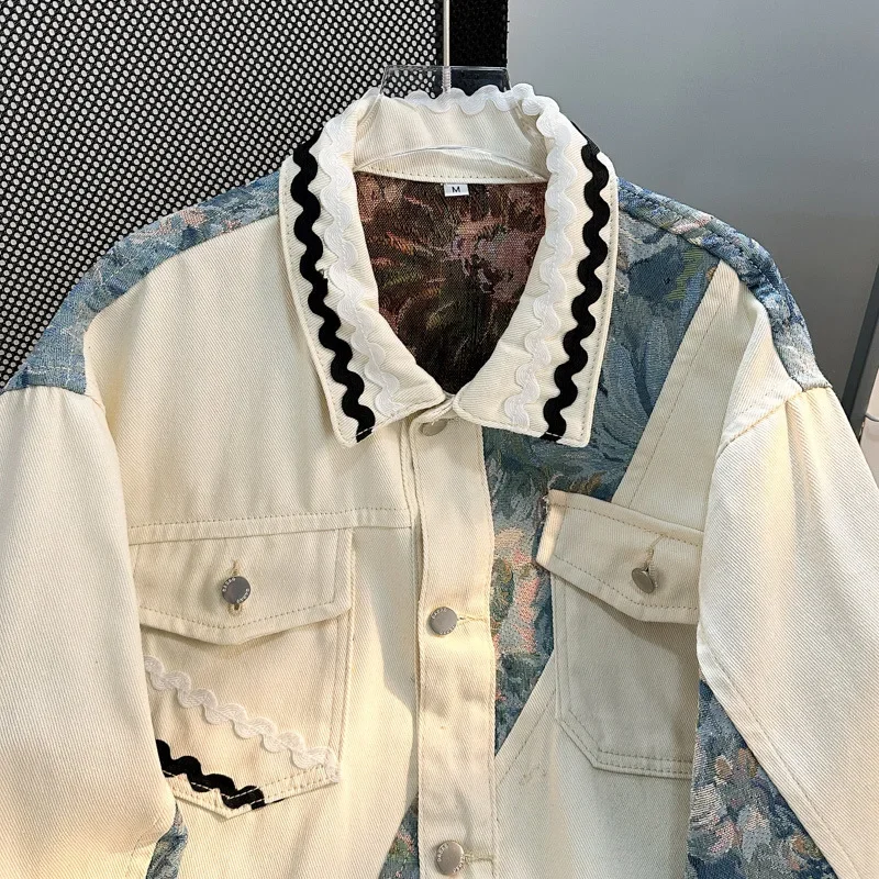 Повседневная Новая Винтажная Рабочая куртка с отворотом топ в американском