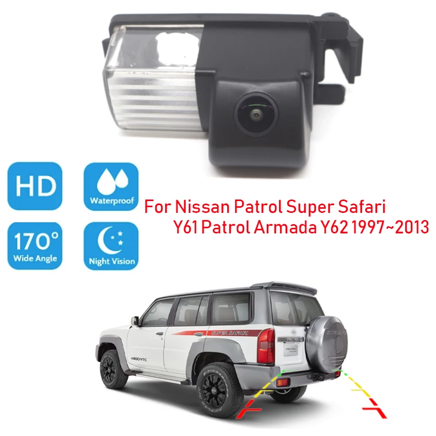 

Камера заднего вида с ночным видением, камера заднего вида для автомобиля, камера заднего вида HD CCD для Nissan патруль Super Safari Y61 патруль Armada Y62 1997 ~ 2013