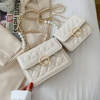 summer mini bag 2022 new trendy pearl chain bag womens bag summer all match white shoulder messenger bag