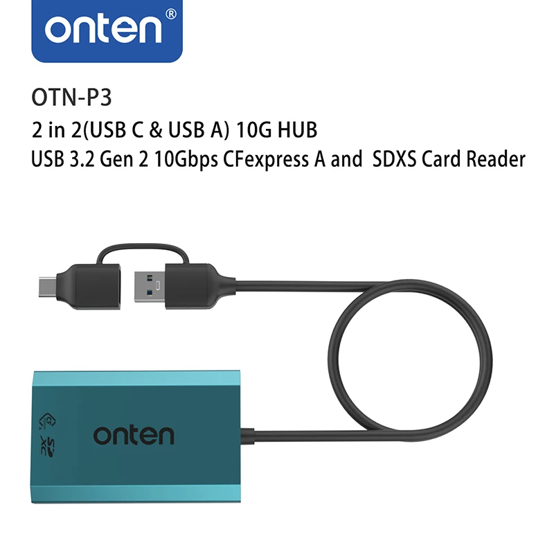 ONTEN 2 в 2/3 (USB C и USB A) 5/10G HUB 3.2 Gen 1 CFexpress A/B/SDXC Micro SDXC Card Reader Корпус из алюминиевого сплава
