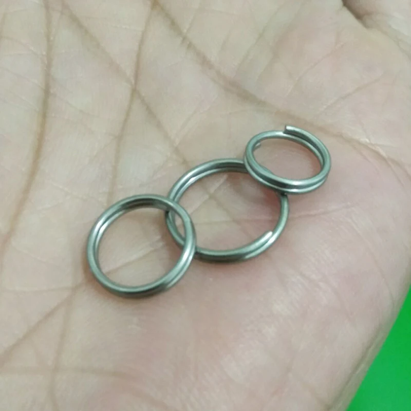 10PCS Titanium TC4 Ti Round Metal Keyring EDC Split Key Ring Key Chain 10mm/12mm/14mm/18mm/25mm/28mm/32mm FW136 images - 6