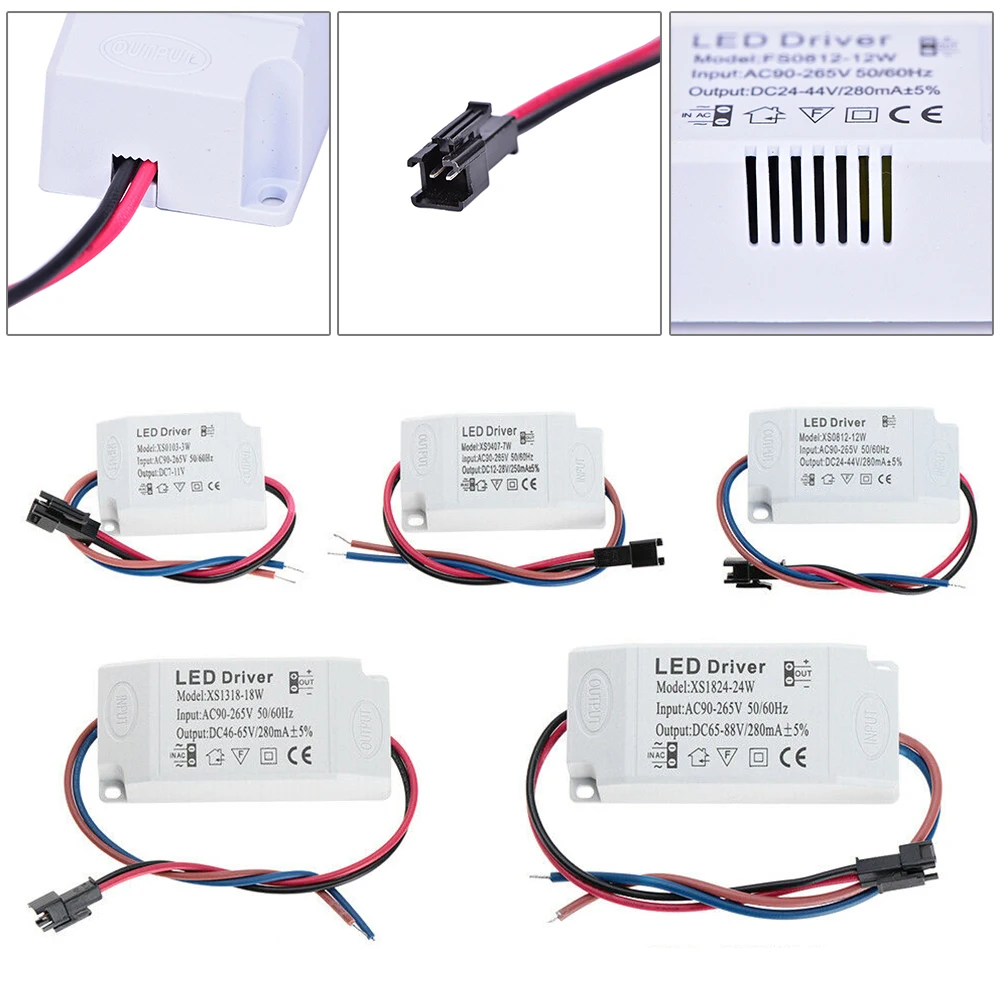 

LED Driver 300ma 3W 4-7W 8-12W 13-18W 18-24W Down Lamp Power Supply Adapter Unit AC85-265V Panel Light Transformer Beginners