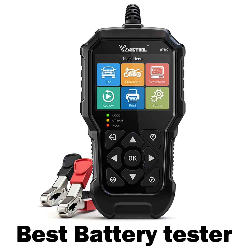 

VDIAGTOOL BT300 5-3000 CCA тестер автомобильного аккумулятора 6 В 12 В автомобильный сканер зарядки инструменты для мотоцикла, автомобиля, грузовика, внедорожника