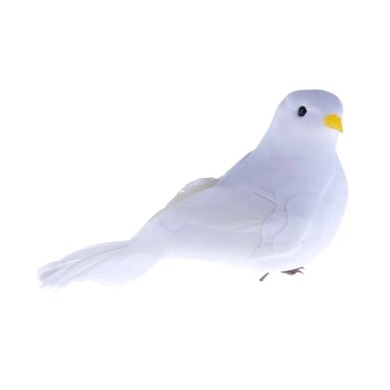 

1pc Garden Artificial Foam White Birds Home Decorative Feathers Birds Animal Decoration Pigeons Bird Crafts DIY Bird Decoration