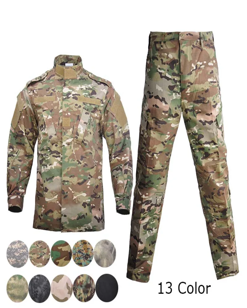 

Men Military Uniform Camouflage Tactical Suit Camping Army Special Forces Combat Jcckets Pants Militar Soldier Clothes