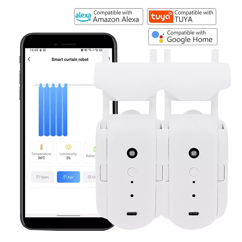

Умный водитель занавесок Wi-Fi робот Smart Life Alexa домашнее управление для римских штор s-образный трек для умного дома