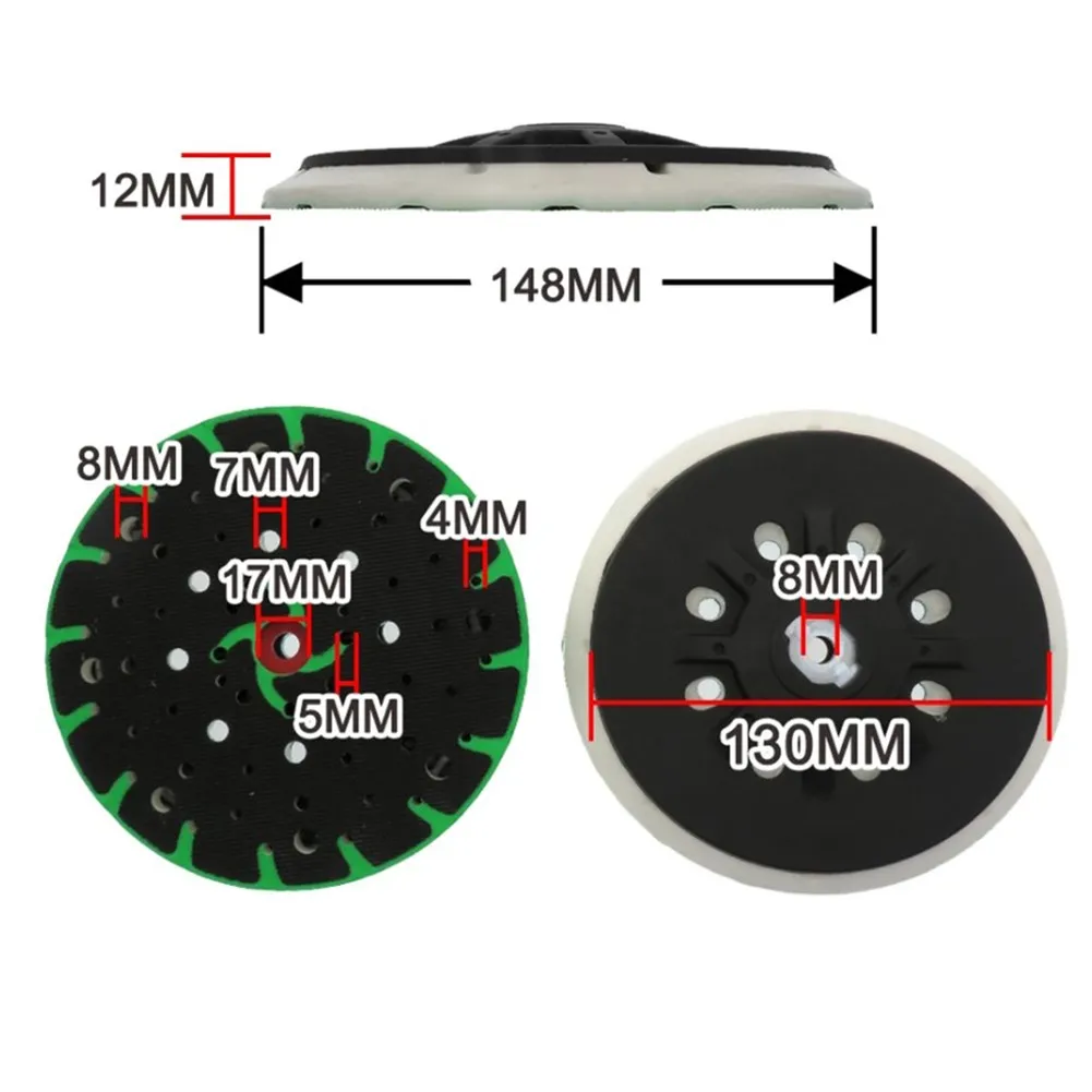 

6 Inch 150mm 48 Hole Hook & Loop Sanding Pads M8 Thread Backing Pad Sanding Pad Grinding Pad For Sander Polisher Power Tool