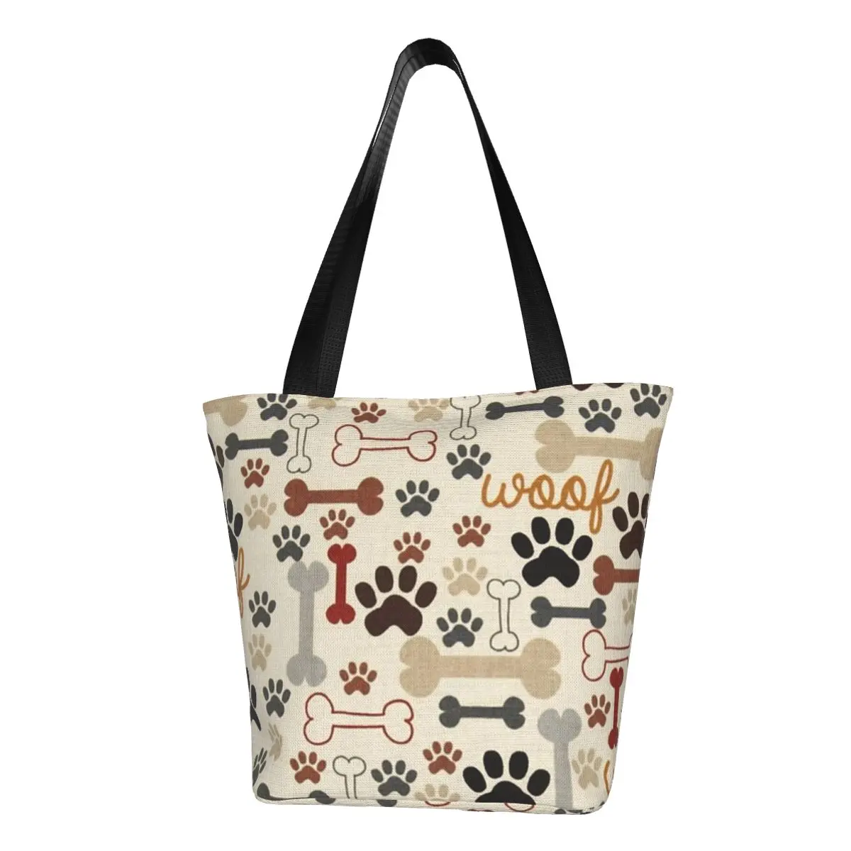 

Сумка-шоппер с принтом в виде собачьих костей и лап, крутые сумки для собак, сумка-тоут из полиэстера для колледжа, Студенческая сумка на плечо с графическим дизайном