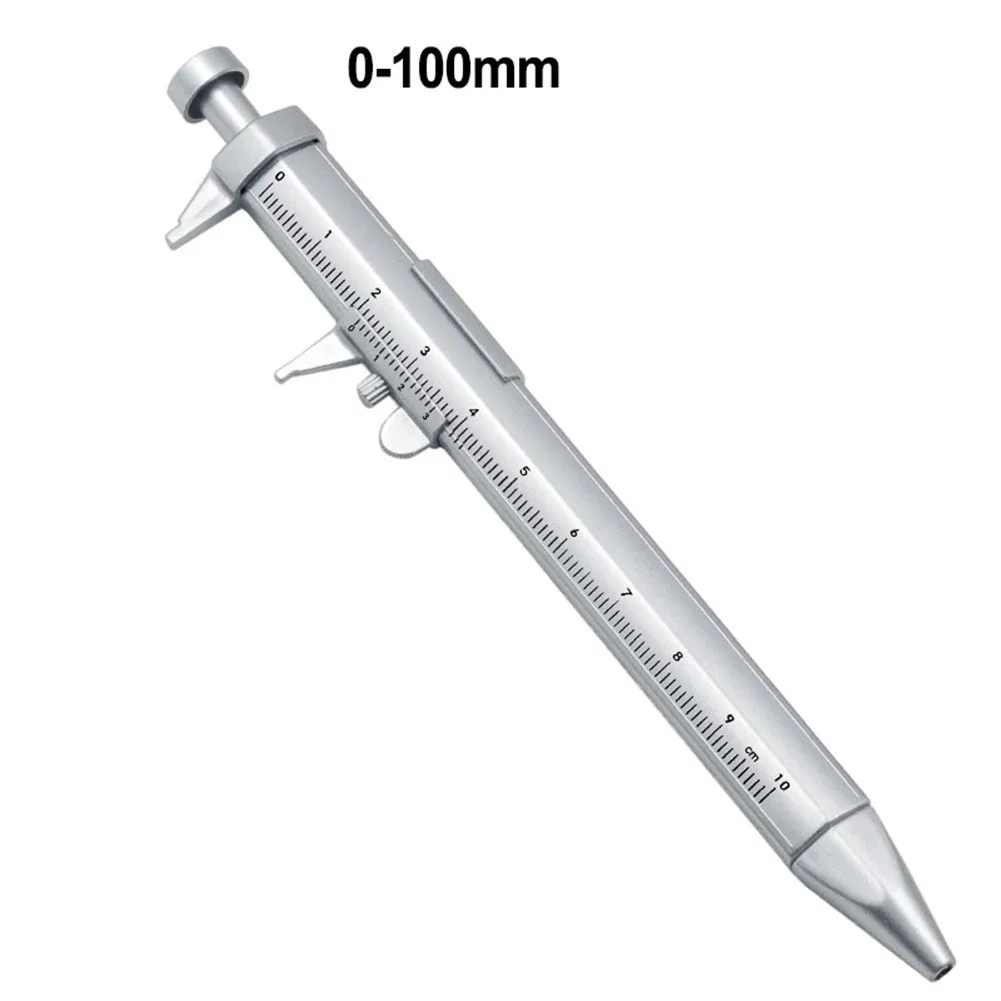 

1pc 2 In 1 Multifunction Gel Ink Pen Vernier Caliper Roller Ball Pen Ball-Point Black Refill Portable Measuring Tools 0-100mm