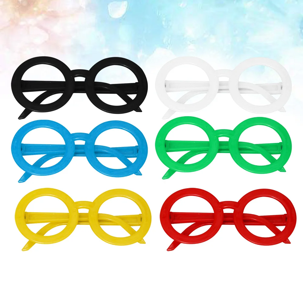 

6 Pcs Random Color Glass Frame Cartoon Colorful Frames Birthday Party Children's Fun