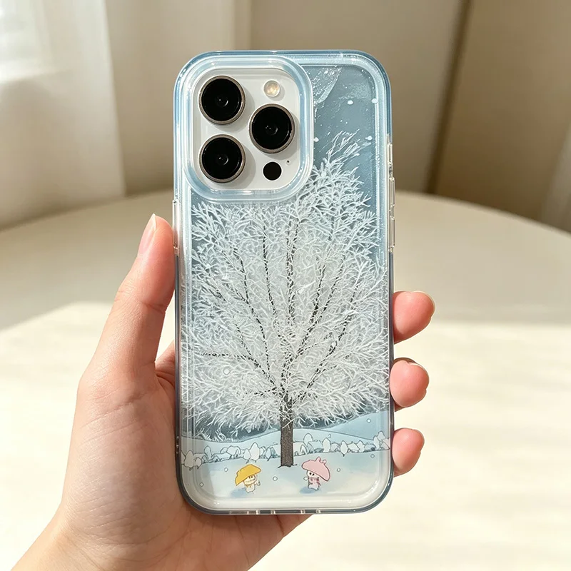Мягкий чехол Rime Frosted Snow Tree для iPhone 17 16 15 14 13 12 11 Pro Max 7 8 Plus Air Mini 16E ProMax (art.: 3920dc48e61ff) - 3920dc48e61ff