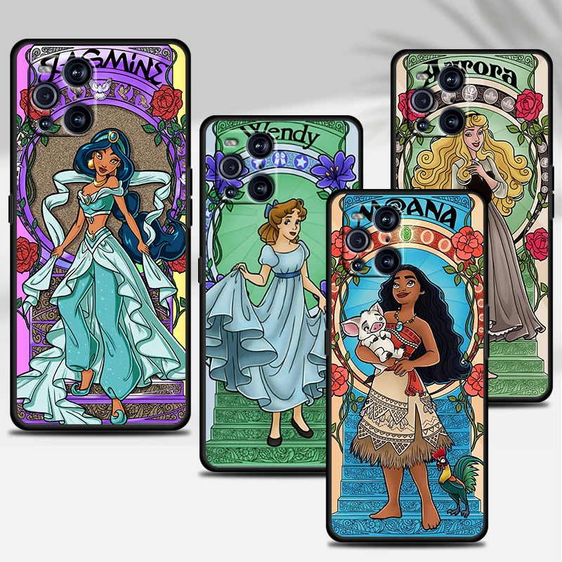 

Disney Beautiful Princess Black Phone Case For OPPO GT Master Find X5 X3 Realme 9 8 6 C3 C21Y Pro Lite A53S A5 A9 2020