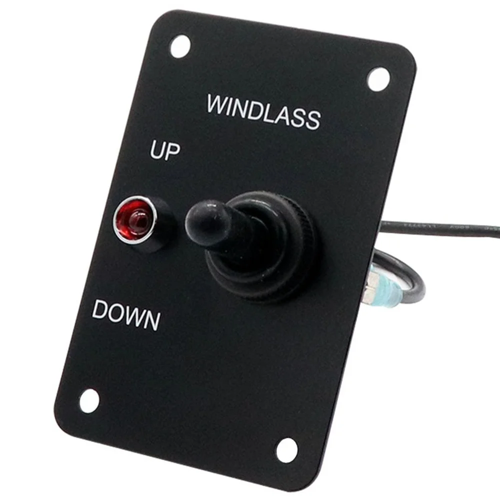 

Marine Boat Anchor Windlass Control Panel Return Aluminum Plate 2 Way Led Light Up/Down Toggle Switch Anchor Winch