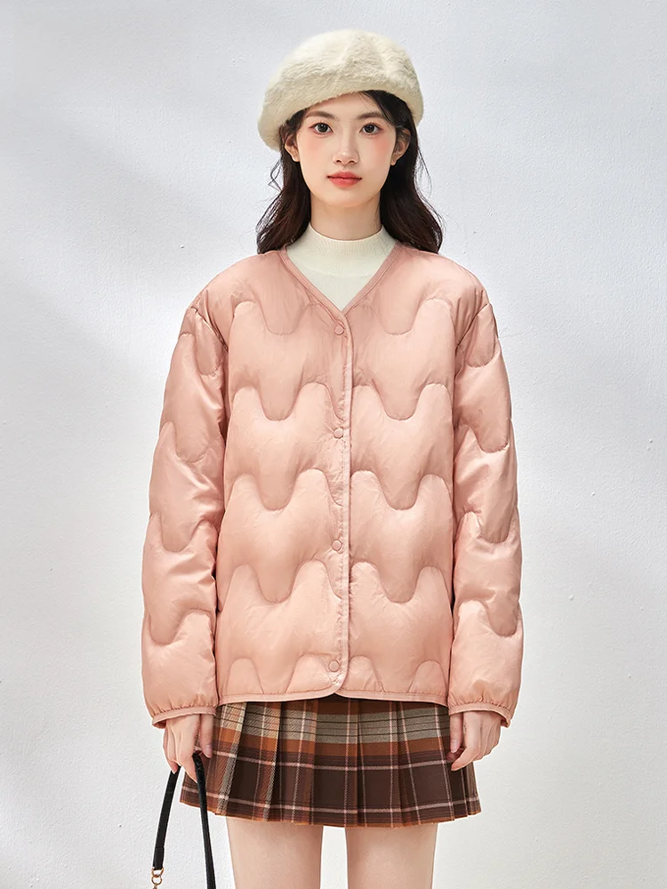 Женский легкий пуховик Snow Flng новая зимняя короткая куртка с подкладкой и круглым