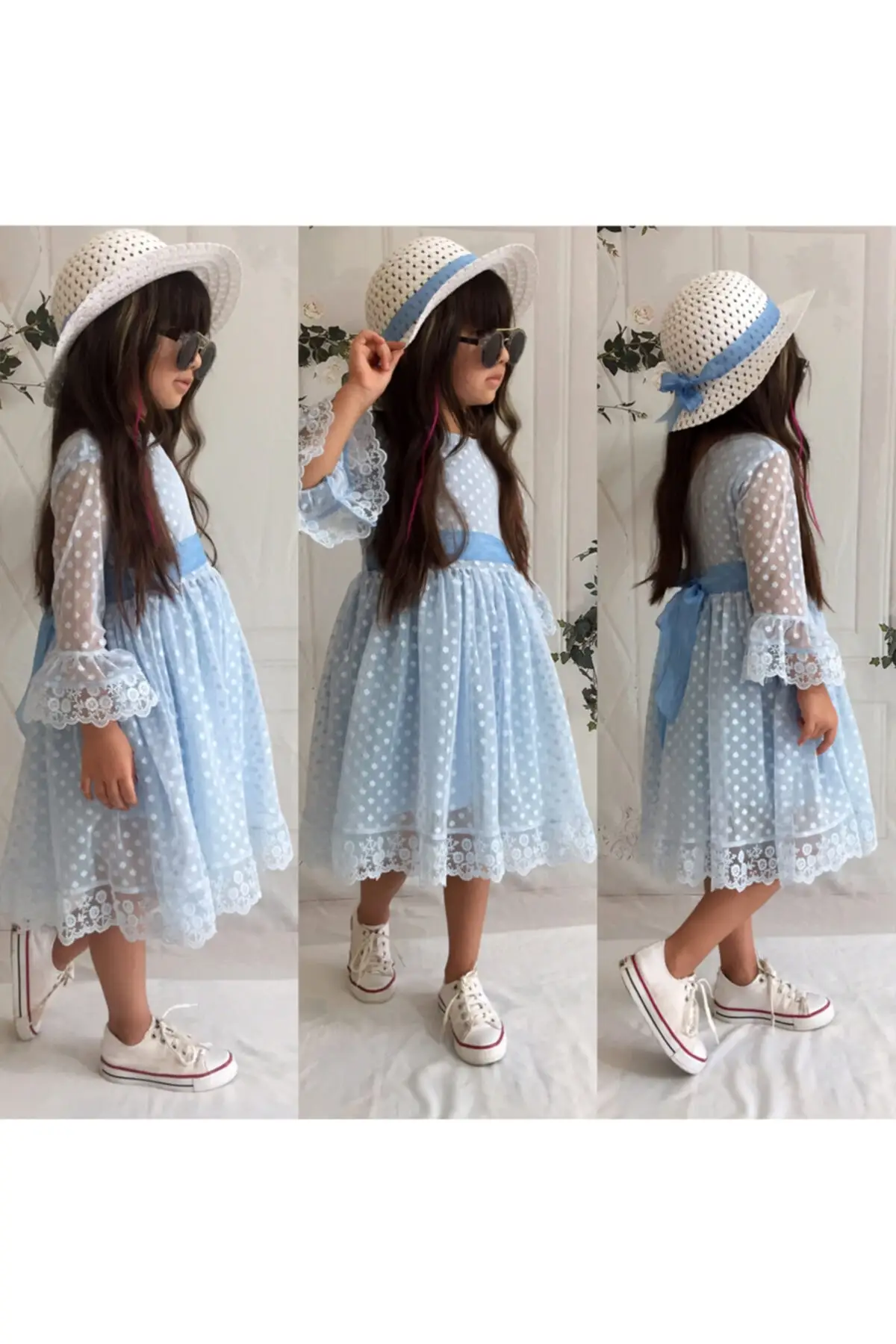 

Платье для девочек и мальчиков, кружевное классическое синее платье, одежда