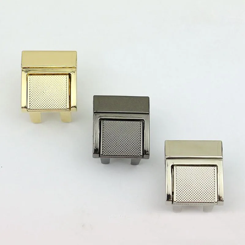 10Pc Rectangular Metal Press Push Lock Bag Purse Spring Lock Snap Decorative Clasps Closure Leather Craft DIY Hardware Accessory