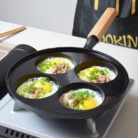 new pot cast iron pot deepened four hole egg burger uncoated omelet pan non stick egg burger mold cooking pot kitchen supplies