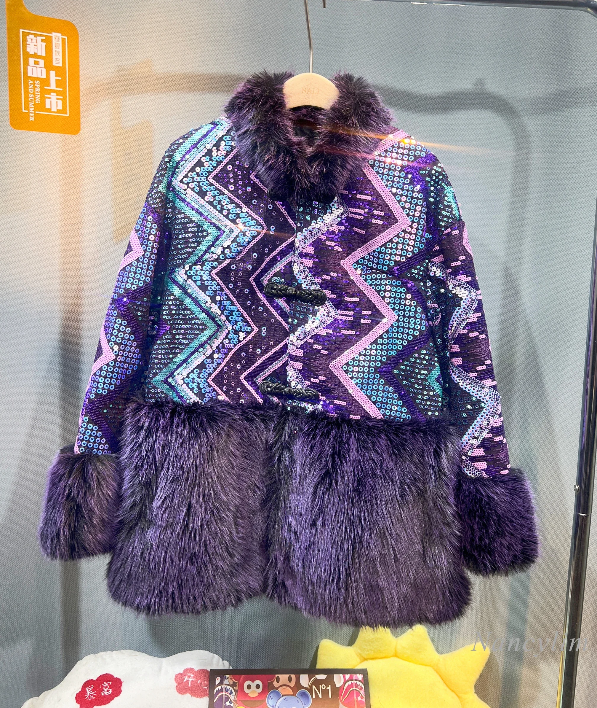 Женская шуба из искусственного меха в европейском стиле 2024 зимняя роскошная