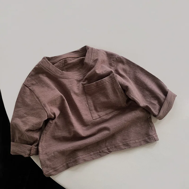 2022 New Baby Long Sleeve T Shirt Cotton Boys Casual T Shirt Children Loose Pullover Breathable Kids Tee Cute Girls Bottoming