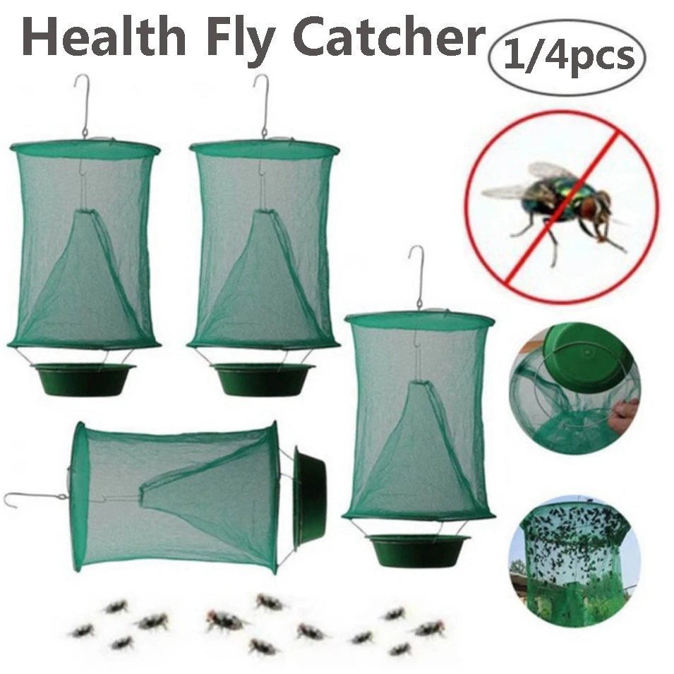

Fly Catcher Foldable Hanging Fly Trap Insect Bug Cage Mesh Net Trap Catching Capturing Mosquito For Ranch Farm Garden Outdoors