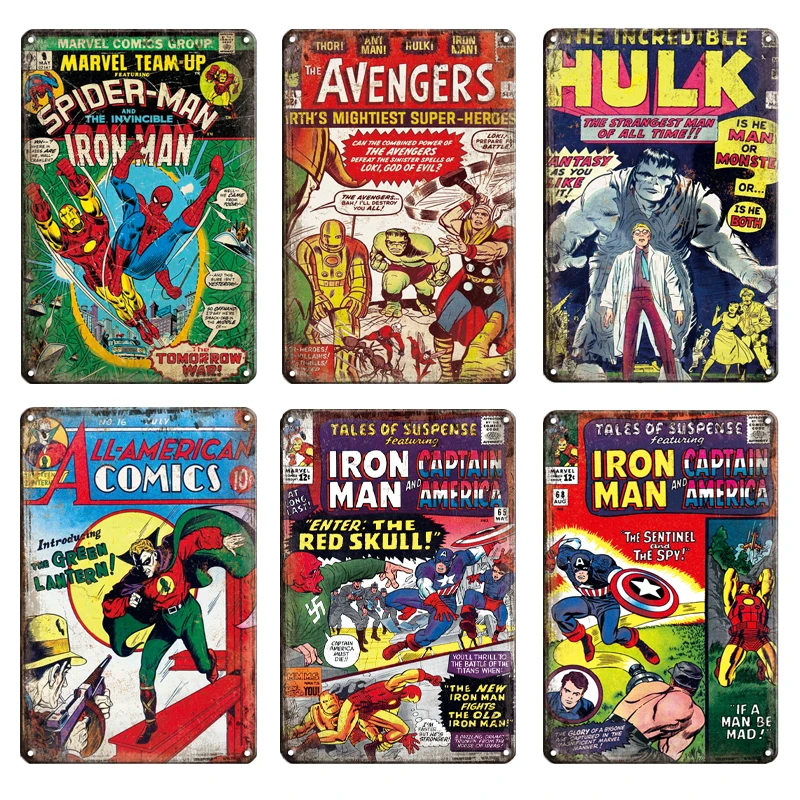 

Винтажная мультяшная металлическая вывеска Халка, ретро жестяные знаки, металлическая живопись, детская комната, комната отдыха, милая Дом...