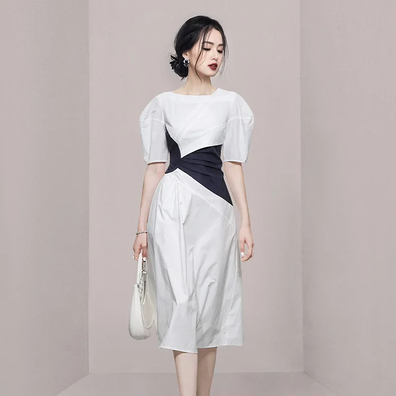 Лето 2022 новое стильное женское платье корейская версия светская мода цветное с