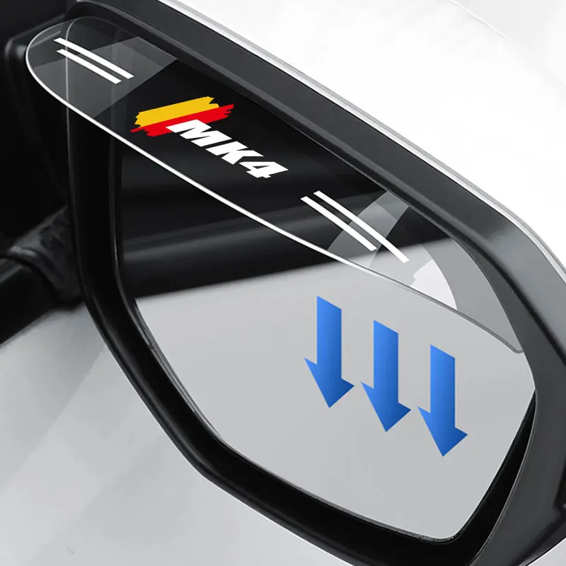 

2Pcs Car Side Rear View Mirror For VW Golf MK4 Rain Eyebrow Visor Rain Shield Mirror Clear Waterproof Snow Shield Accessories