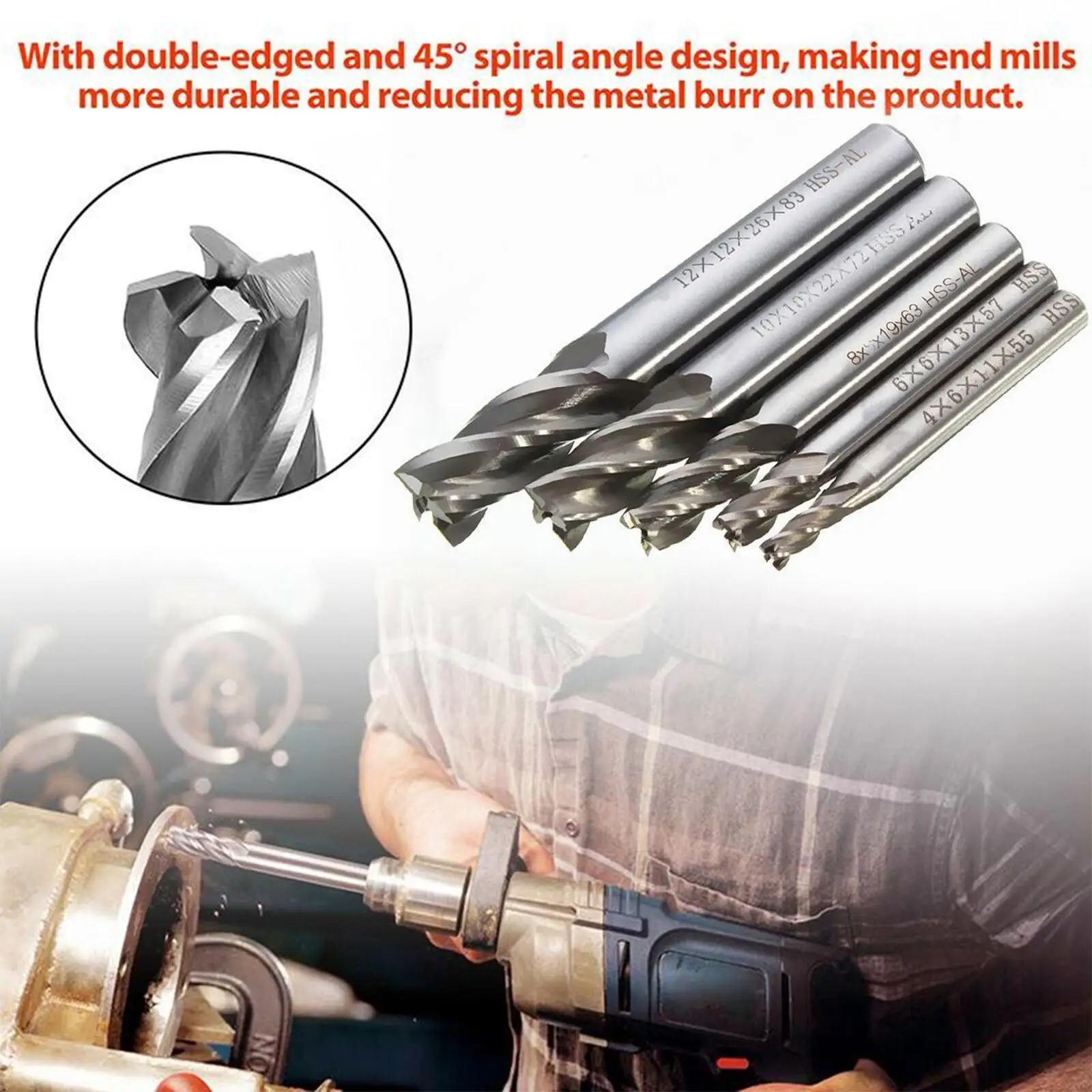 

Milling Cutter Woodwork UP & DOWN Cut 2 Flutes Spiral Bits Milling Router Mill CNC Wood End Carbide Cutter Tool Compression Z4U4