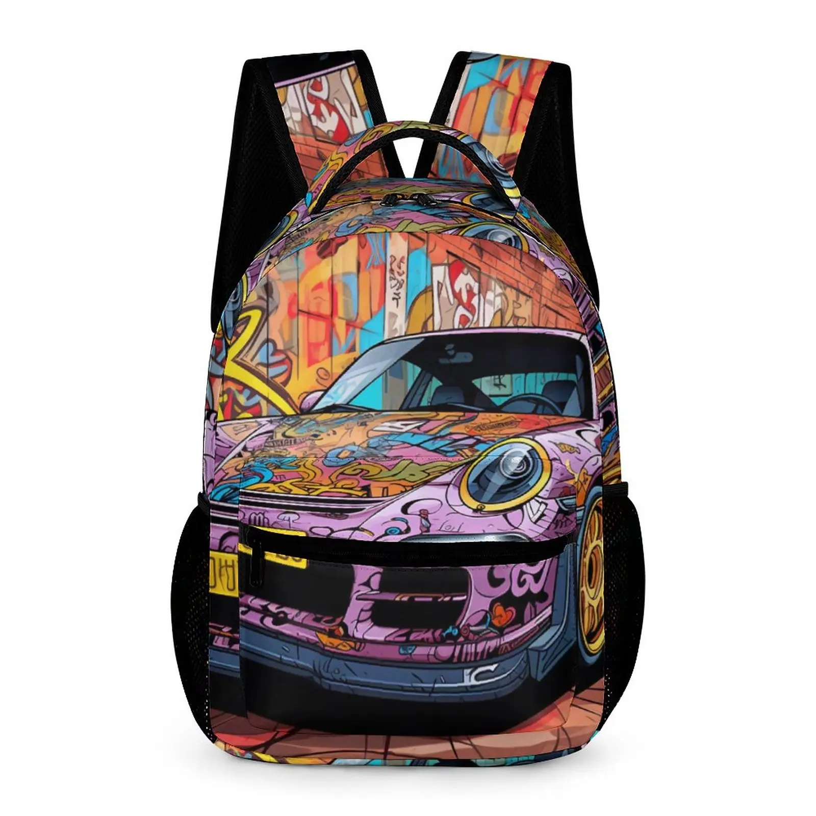 

Classic Sports Car Backpack Wall Graffiti Various Styles Female College Backpacks Lightweight Kawaii High School Bags Rucksack