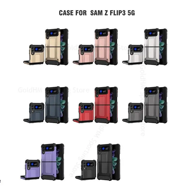 For Samsung Z Flip 3 5G Hybrid Armor Shockproof Hard Phone Case For Galaxy Z Flip3 SM-F711B SM-F711N Heavy Duty Protective Cover