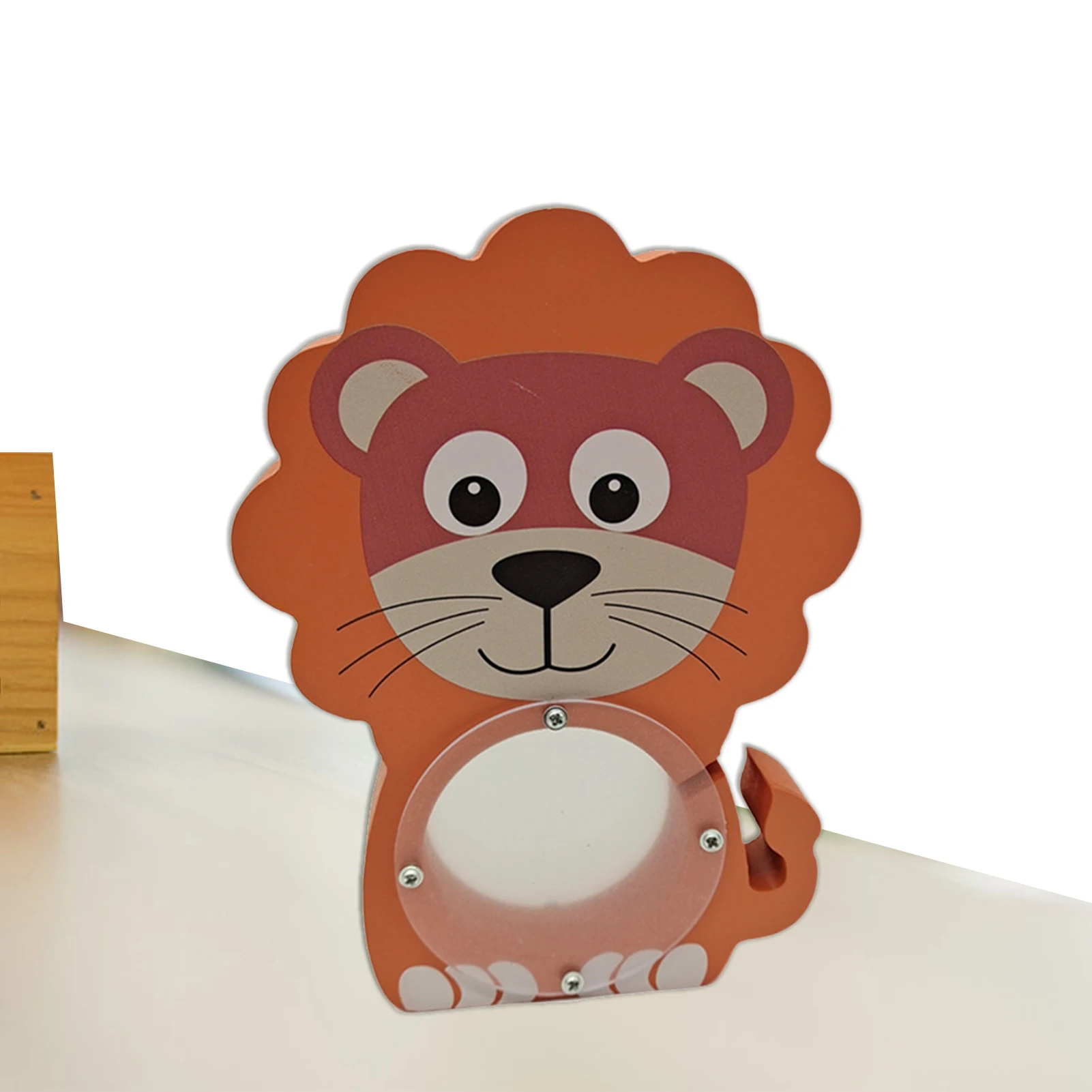 

Cute Animals Wooden Piggy Bank Transparent Money Box Lion Rabbit Coin Bank Decorative Saving Bank Home Desktop Decoration