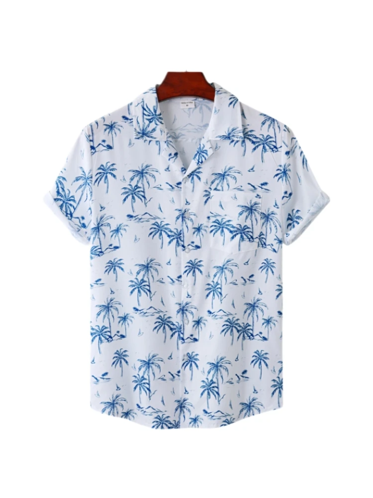 

Hawaiian Men's Shirt Short 3D Printing Sleeve Summer Anime Coconut Tree Pattern Male Clothes Tops Casual HOLIDAY Beach Style