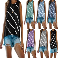 summer new womens round neck printed vest top woman clothing female