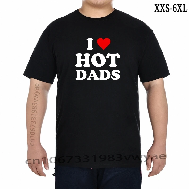 

I Love Hot Dads, забавная футболка Rife, удобный топ, футболки, хлопковые топы, рубашка для мужчин, фитнес, облегающая женская футболка