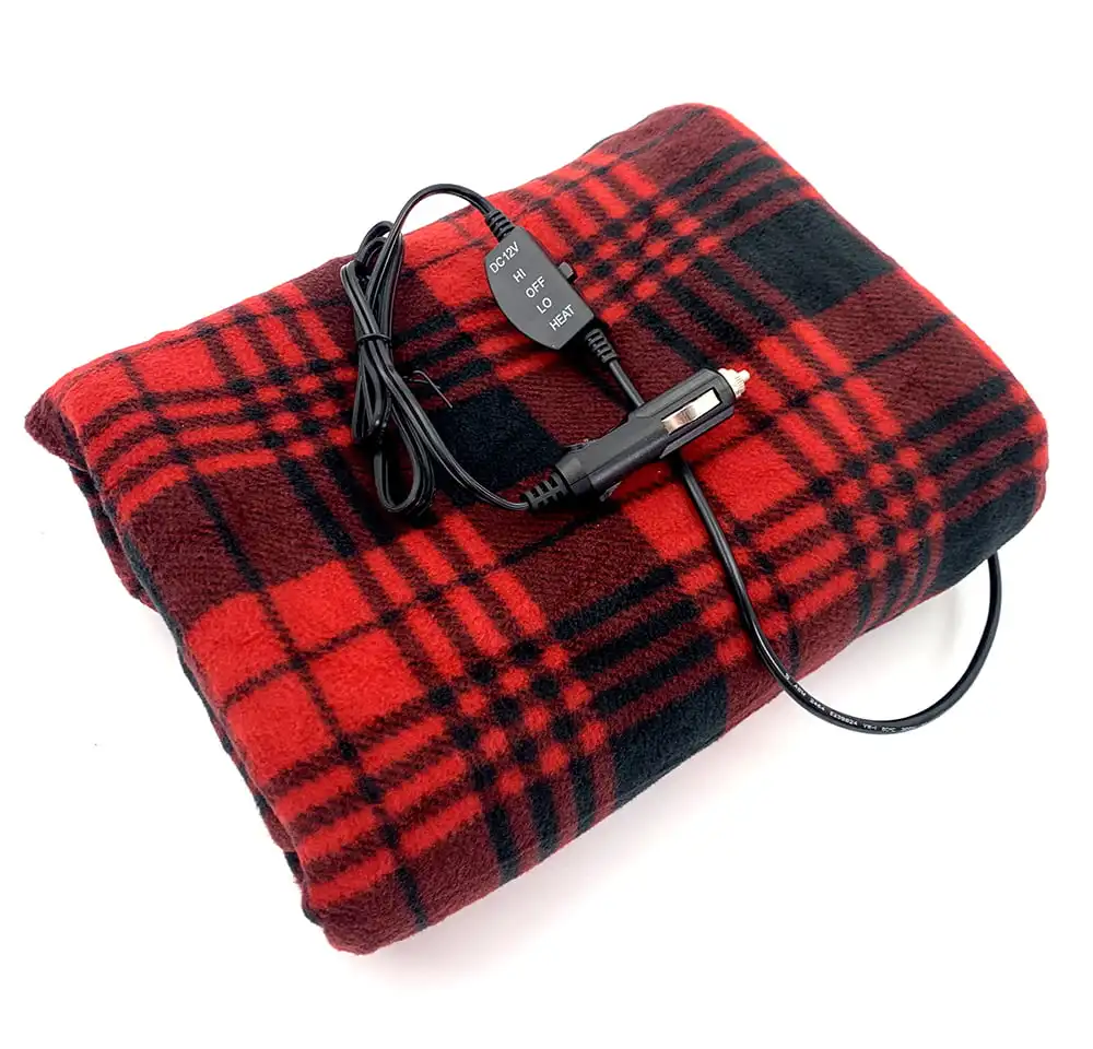 

AutoDrive Automotive 57” x 39”, 12-Volt Heated Travel Blanket, Red and Black Plaid