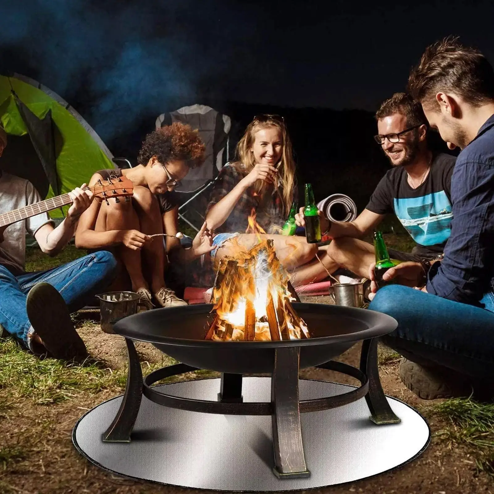 

BBQ Grill Mat Fireproof Pad Flame Retardant Fiberglass Fire Blanket For Wood Burner Outdoor Picnic Barbecue Heat Insulation Y6P2