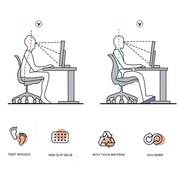 Desk Footrest,Adjustable Under,Foot Rest for Under Desk at Work with Massage,Foot Stool Under Desk 5 Height Position Adjustment 5