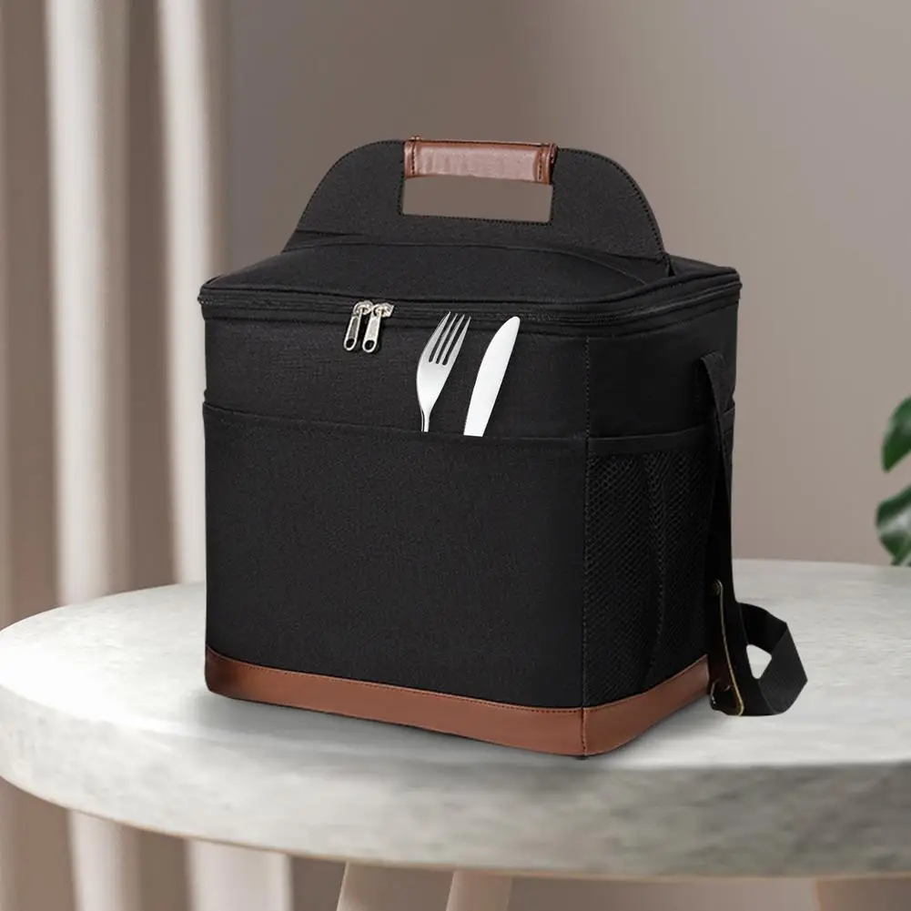 

Изолированная сумка для ланча, многоразовый вместительный тоут на 16 л с защитой от протечек и съемным плечевым ремнем, Прямая поставка