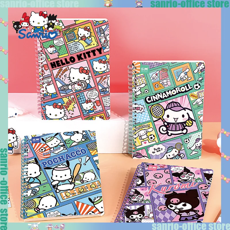 

1-4pcs Sanrio Coil Notebook Anime Kuromi Hellokitty Notebook Student Cartoon A5 Loose-Leaf Note Book Learning Suppiles Wholesale