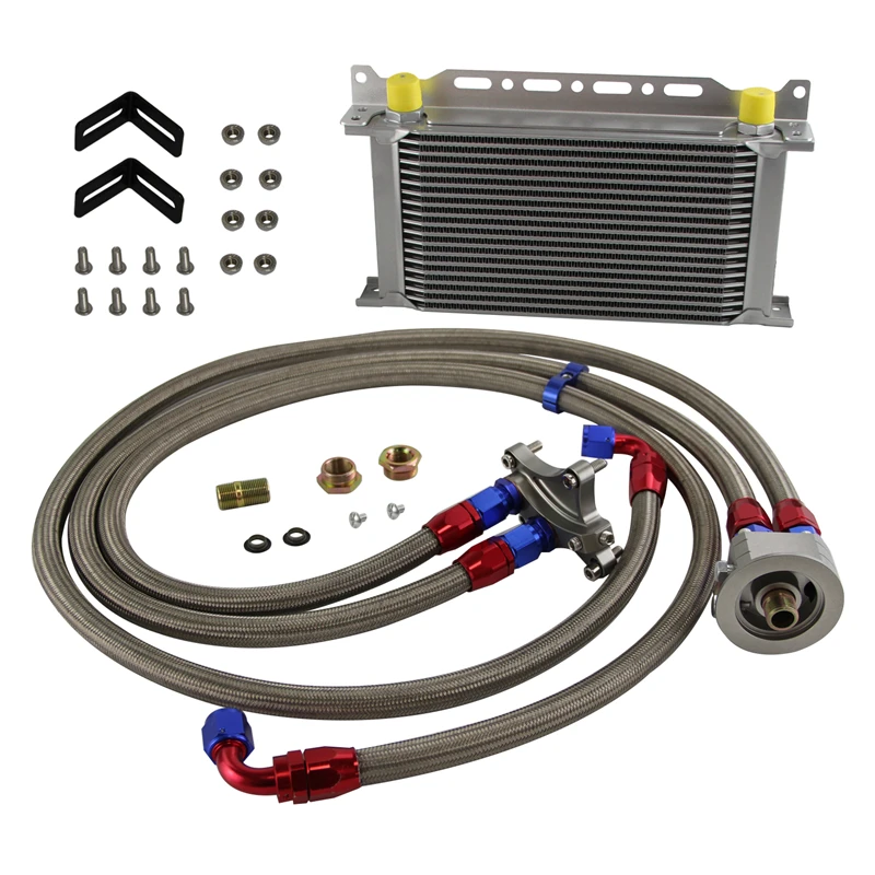 19 рядов масляный радиатор и фильтр Сэндвич-пластина подходит для Nissan Silvia S13 1989-1993