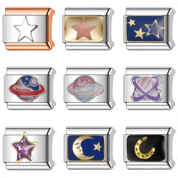 Memnon Star Moon Universe Очарование Итальянские звенья Подвески подходят для браслета из