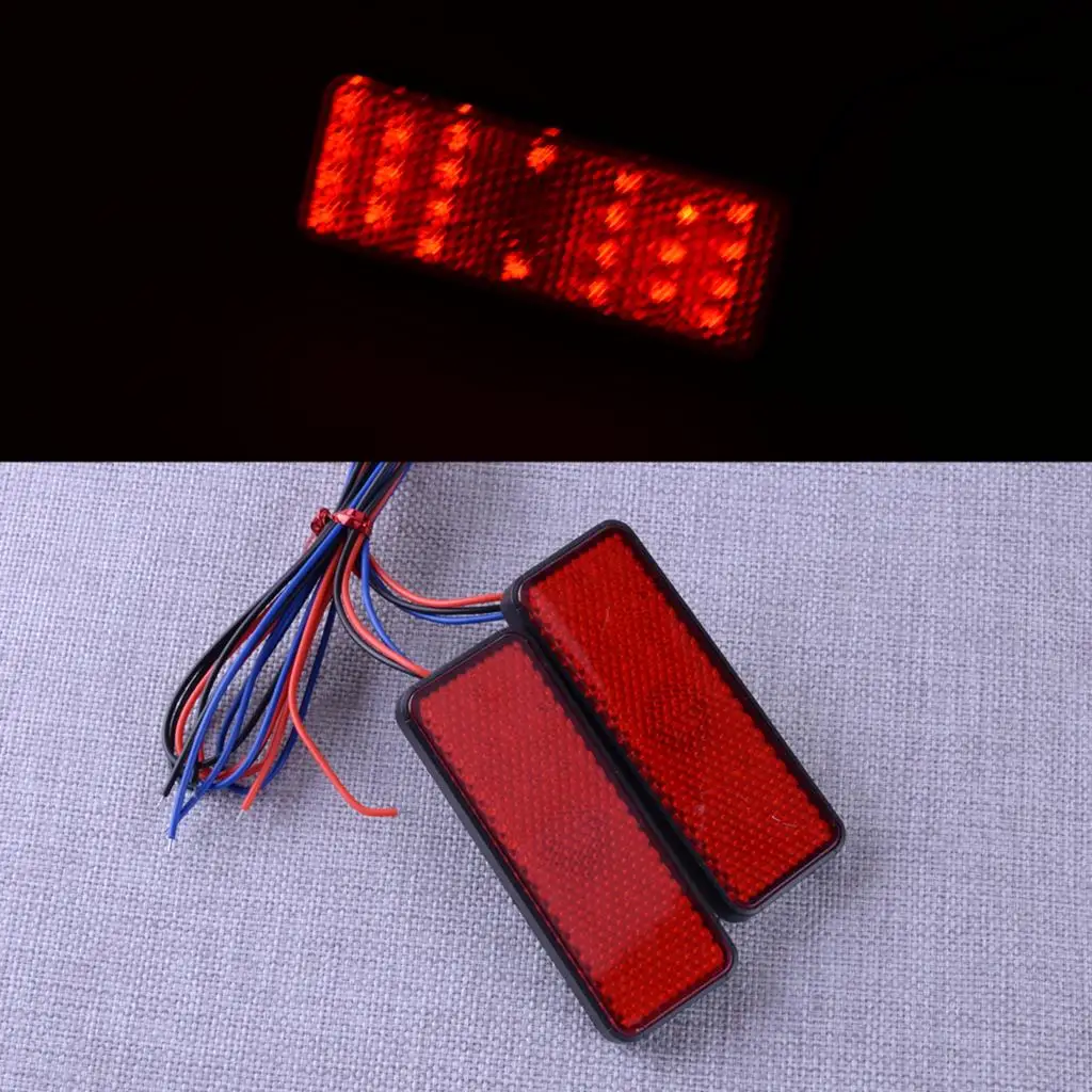 

1 пара 12 В красный светодиодный задний левый правый задний стоп сигнал поворота габаритный фонарь отражатель для автомобиля мотоцикла прицепа грузовика пикапа