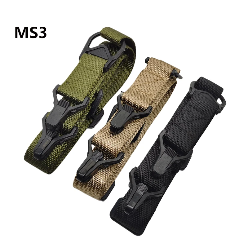 

MS3 Gun Sling Tactical Rifles Carry 2 Points Sling Adjustable Length Multi Mission Nylon Shoulder Strap Airsoft Gun Belt Rope
