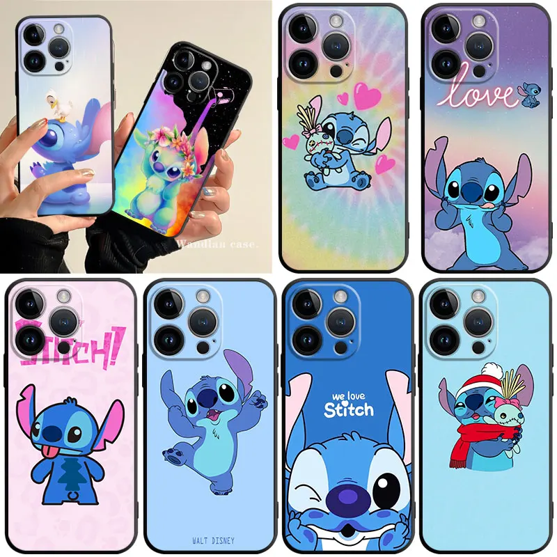 

Disney Stitch Rainbow Color Phone Case For Apple iPhone 14 13 12 11 Pro Max 13 12 Mini XS Max XR X 7 8 6 6S Plus Shell Cover