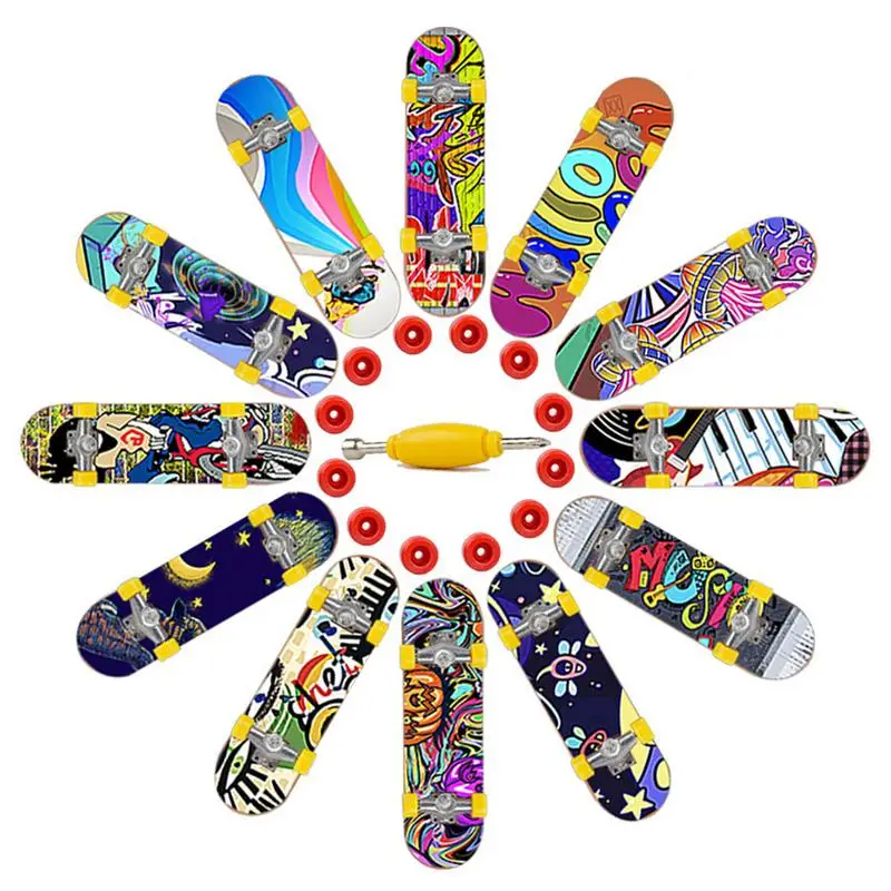 

25PCSSet Mini Fingerboard Finger Skateboards Toy Set For Sports Lovers And Skateboarders 1