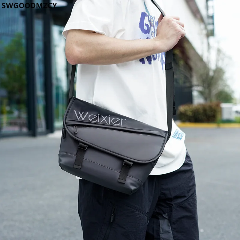 Наплечные Офисные Сумки для мужчин мессенджеры мужские черные боковые