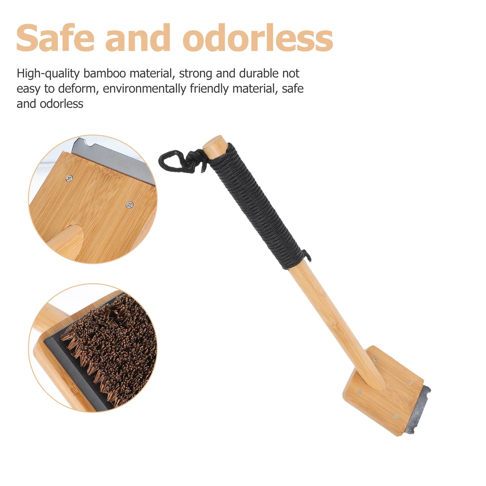 

1pc Long Bamboo Handle Practical Brush Cleaning Brush Rack Cleaner for Grill