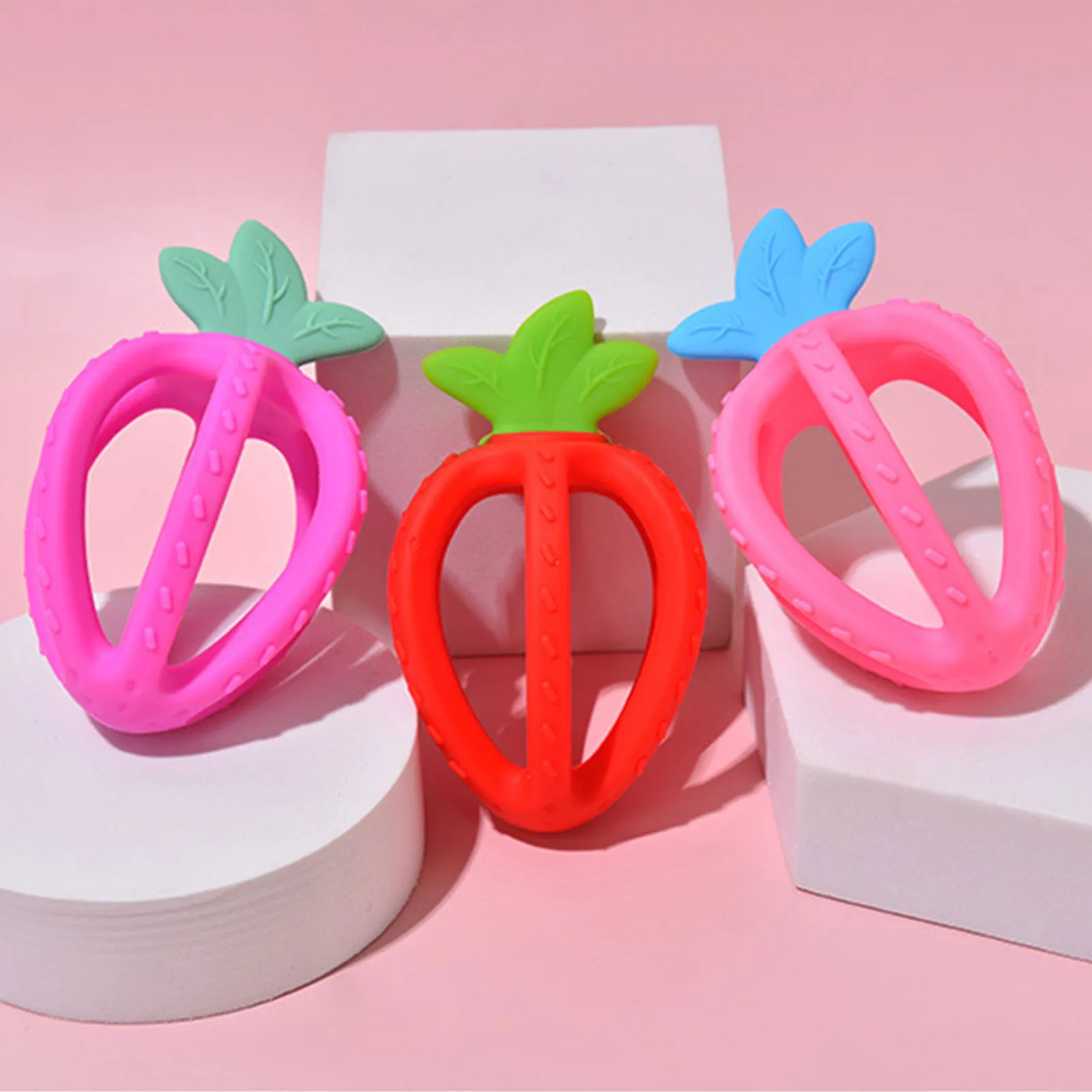 

Детский Прорезыватель для зубов, детский силиконовый Прорезыватель в виде клубники для детей, детские сферические игрушки