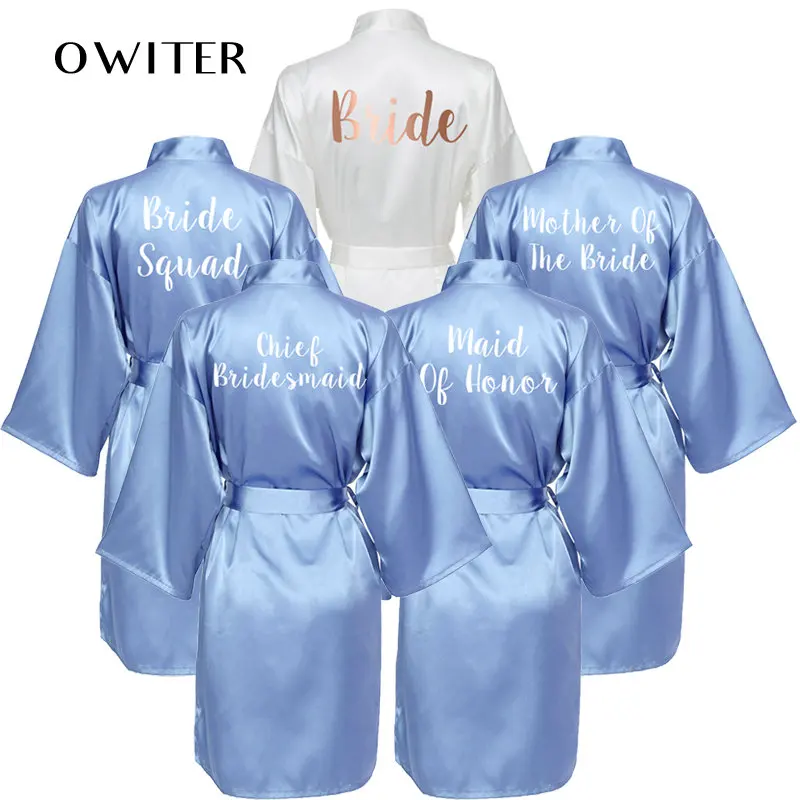 

Faux Satin Robes Bridal Robes Wedding Bridesmaid Robes Short Satin Robes Custom Robe Bride Robe Sister Bride